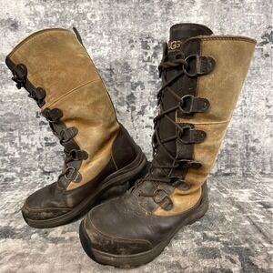 UGG Atlason Women Boots Chesnut Size 9 Waterproof Leather Suede Lace Up Boots